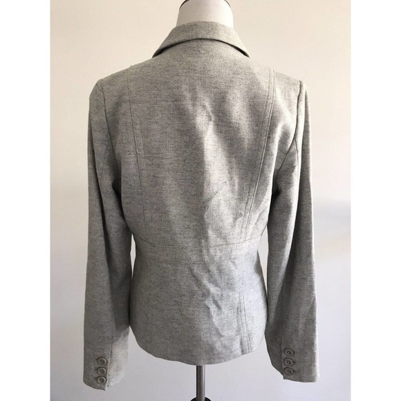 Fossil | Women's Size M Medium Gray Wool Long Sleeve Front Button Blazer - Picture 2 of 12